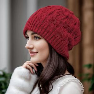قبعة شتوية ناعمة، قبعة دافئة وأنيقة، قبعة محبوكة ساخنة، غطاء رأس للفتيات والنساء، قبعة شتوية عصرية