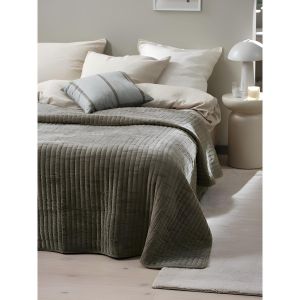 Couvre-lit - Matelassé - Décoratif et Chaleur - Gris 220x240 cm