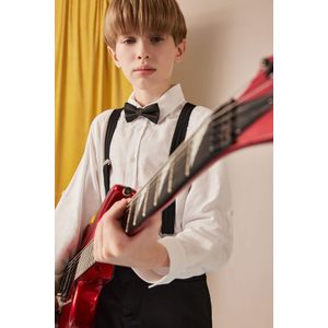 Defacto قميص كم طويل ذو مظهر كتاني قصة عادية بياقة بولو