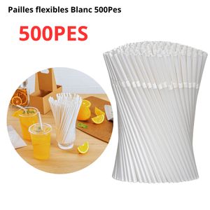 Pailles flexibles Blanc 500Pes,Drink WithStyle,EcoFriendly,Sans Plastique,Zero Dechet,Reusable Straw,Clean Aesthetic,HomeInspo,Produit Tendance