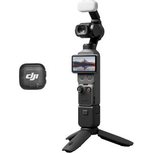 Dji Bundle Créateur  Osmo Pocket 4, caméra vlog de Poche avec nacelle, capteur CMOS 1 Pouce et 4K/240 IPS, stabilisation sur 3 Axes, Stockage intégré de 107 Go, émetteur Mic 3