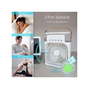 climatiseurs -Mini ventilateur de bureau - " vitesses et oscillation descendante pour bureau -Ventilateur de climatisation portable - humidificateur d'air - petit refroidisseur d'air avec 3 vitesses