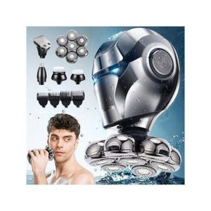 Kemei 5-en-1 Rasoir électrique 7 lames pour homme – Tête flottante rechargeable USB