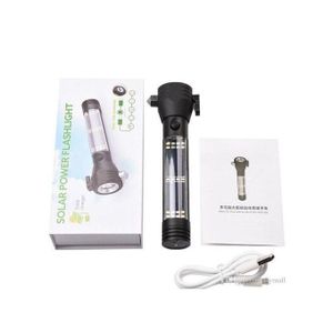 multifonctionnel LED lampe de poche solaire USB rechargeable lampe torche portable