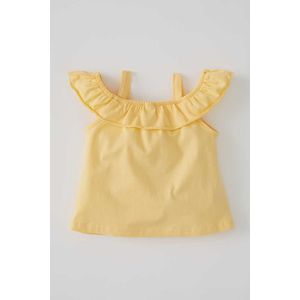 Defacto Blouse à volants épaules dénudées pour bébé fille - U5005A2 - Jaune Clair