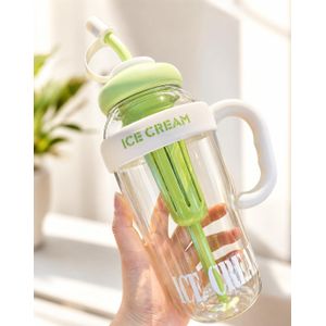 Grande Tasse Plastique 1300 ml – Poignée, Paille et Infuseur à Thé