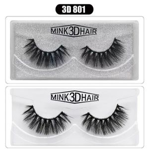 زوج من MINK 3D Hair NATURAL الرموش الصناعية ، الرموش المصنوعة يدويًا ، ملحقات الرموش ، قابلة لإعادة الاستخدام