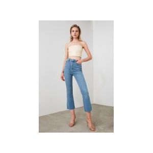 Trendyol Blue High Waist Crop shine Jeans TWOAW21JE0159.