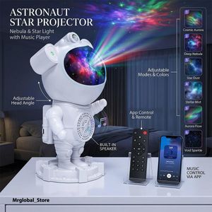 Projecteur Galaxie Astronaute Bluetooth, Veilleuse Étoile LED, Musique, Lune, Nébuleuse Multi-couleurs, avec Baffe et Télécommande