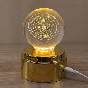 Lamp Lampe Cristal Système Solaire 3D LED  – Veilleuse Décorative – Idée Cadeau