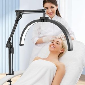 Lampe professionnelle à LED Lumière demi-lune pour extensions de cils, vernis à ongles et tatouage Lampe de manucure Beauté Soins de la peau Cils Plafonnier Anneau LED pour salon  multi-usages F550B