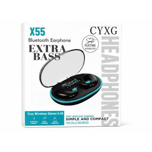 Écouteurs Bluetooth X55 TWS Extra Bass avec Boîtier