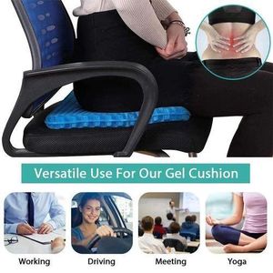 Coussin de siège en Gel Double épaisseur, coussin d'été en Gel d'œuf pour soulager la pression, coussin de chaise respirant, siège de voiture, chaise de bureau, coussin doux