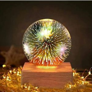 Lampe de table boule en verre lumière de nuit LED