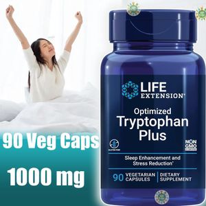 Life Extension Tryptophane Plus optimisé, 1000 mg, 90 capsules végétariennes, Amélioration du sommeil et réduction du stress