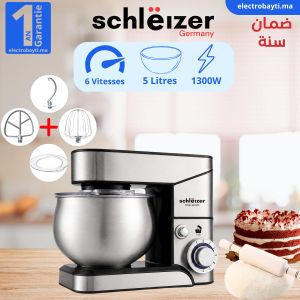 schlëizer Robot Pétrin - Inox Premium - 5 Litres - 1300 Watts - 6 Vitesses