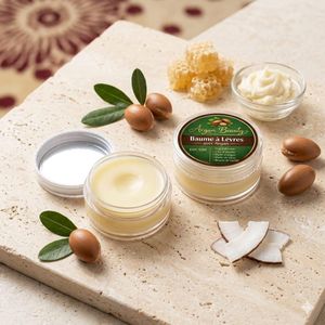 مرطب شفاه  طبيعي 100% – صُنع يدويًا بزيت الأركان، اللوز والفانيليا – 10 غرام