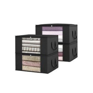 Ensemble 4 Sacs de rangement de vêtement, draps, couettes, couverture,Fenêtre transparante