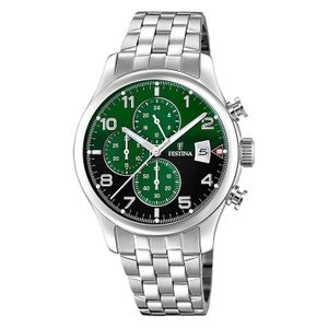 Festina Vert, Chronographe -  Bracelet en acier inoxydable - Dateur -  F20374/7