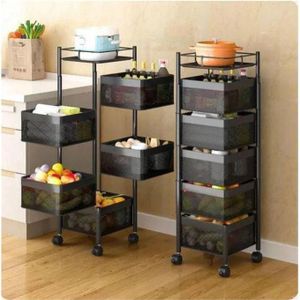 Étagère de rangement pour fruits, légumes et en-cas (rotation à 360°) (5 niveaux),Étagère de rangement de cuisine Eagles - Étagère à légumes rotative sur pied à plusieurs niveaux