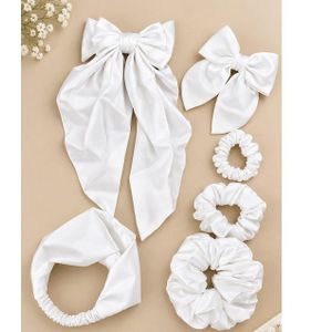 6 accessoires pour cheveux en forme de papillon, en satin couleur aléatoire
