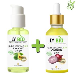 LY BIO PACK HUILE AVOCAT 50ML - POMPE + HUILE OIGNON 50ML - PIPETTE