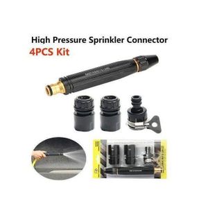 Pistolet Pulvérisateur Haute Pression 4PCS Kit Tuyau d’Arrosage–Lance Métallique Antifuite Durable avec Buse Réglable, Connecteurs Universels & Raccords Rapides–Jet Puissant Multifonction pour Nettoyage Voiture, Jardin, Terrasse, Sols, Plantes & Fenêtres