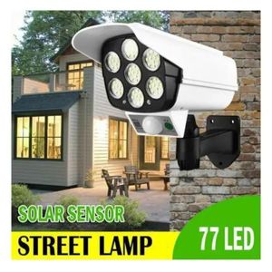 Éclairage Solaire LED Puissant avec Télécommande et Caméra Factice Projecteur de Sécurité Extérieure Automatique