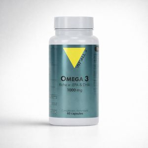 Oméga 3 1000mg - Huile de Poisson Pure Riche en EPA & DHA - Soutien Cardiaque, Cérébral & Visuel - 60 Capsules
