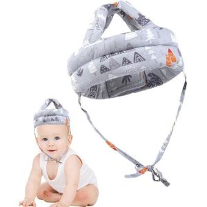 Casque de protection pour bébé avec sangle réglable, Coussin de sécurité pour éviter les bosses, Gris