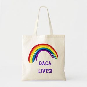 Daca lives the rainbow tote bag Unique, haute qualité