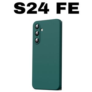 Case Pochette Compatible avec Samsung s24 Fe (5G) Mate Confortable Touche Vert
