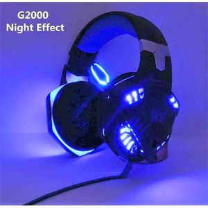 Kotion Each Casque Gaming Filaire avec Micro Basse stéréo LED G2000 – Bleu