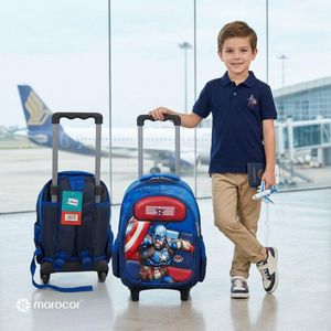 Sac à Dos d'école à Roulettes Capitaine Amérique pour Enfants