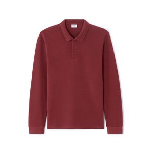 Celio Polo regular piqué 100% coton manches longues - BORDEAUX -