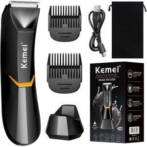 KEMEI Tondeuse électrique pour homme et femme, avec lumière LED, rechargeable par USB, avec lame lavable