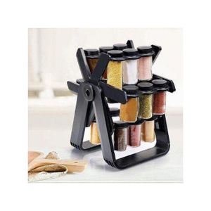 Présentoir À Épices 18 Pots Verre - Étagère À Épices,Rotative 360°,Étagère à épices