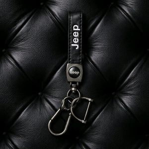 Porte-clés métal tresse en cuir pour Voiture JEEP
