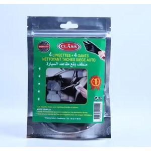 Lingettes avec 4 gants nettoyants pour sièges auto – solution pratique pour éliminer les taches et nettoyer l’intérieur de voiture