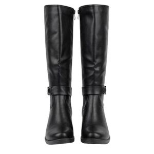 Bottes hautes femme en similicuir Noir
