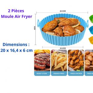 Generic 2Pcs Moule Air Fryer en Silicone,Panier