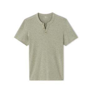 Celio T-shirt regular col tunisien coton mélangé - LIGHT KHAKI