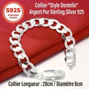 Bracelet en Argent Sterling S925 *Style Dentelle* Fabriqué avec 92,5% d'Argent Pur, Magnétique Médical, sans Nickel, Unisexe, Résistant à l’Oxydation, Élégant, Intemporel, Ultra-Résistant, Poids : 8,50Gr, Longueur : 20cm, Diamètre : 6cm Cadeau Idéal
