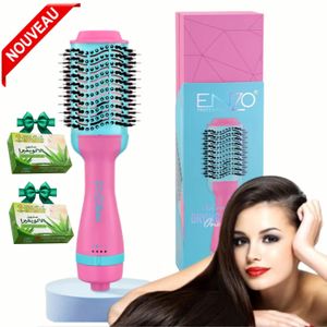 Enzo مجفف شعر احترافي 2 في 1 بالهواء الساخن بمشط كهربائي للنساء 750-1000 واط
