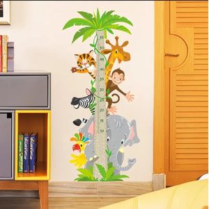 Sticker Mural Toise Enfants – Motifs Animaux de la Jungle & Palmier