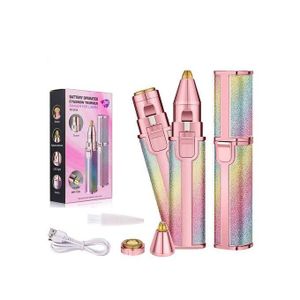 Epilateur Facial Rechargeable 2 en 1 pour femmes, Tondeuse à sourcils électrique