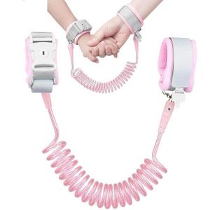 Bracelet de Sécurité Anti - Perte pour Enfants – Lien de Poignet Réglable avec Câble Extensible et Verrou de