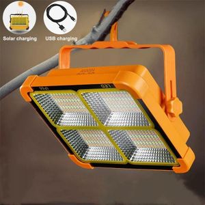 Projecteur Solaire LED puissant rechargeable pour Camping, Éclairage d'Extérieur Imperméable