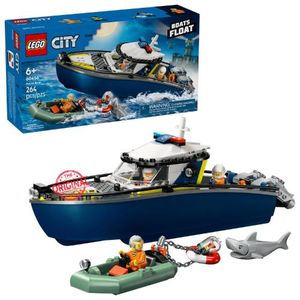 LEGO La course-poursuite en bateau de police 60456, 264 pièces 6+