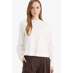 Defacto تونيكة كم طويل قصة عادية برقبة مستديرة